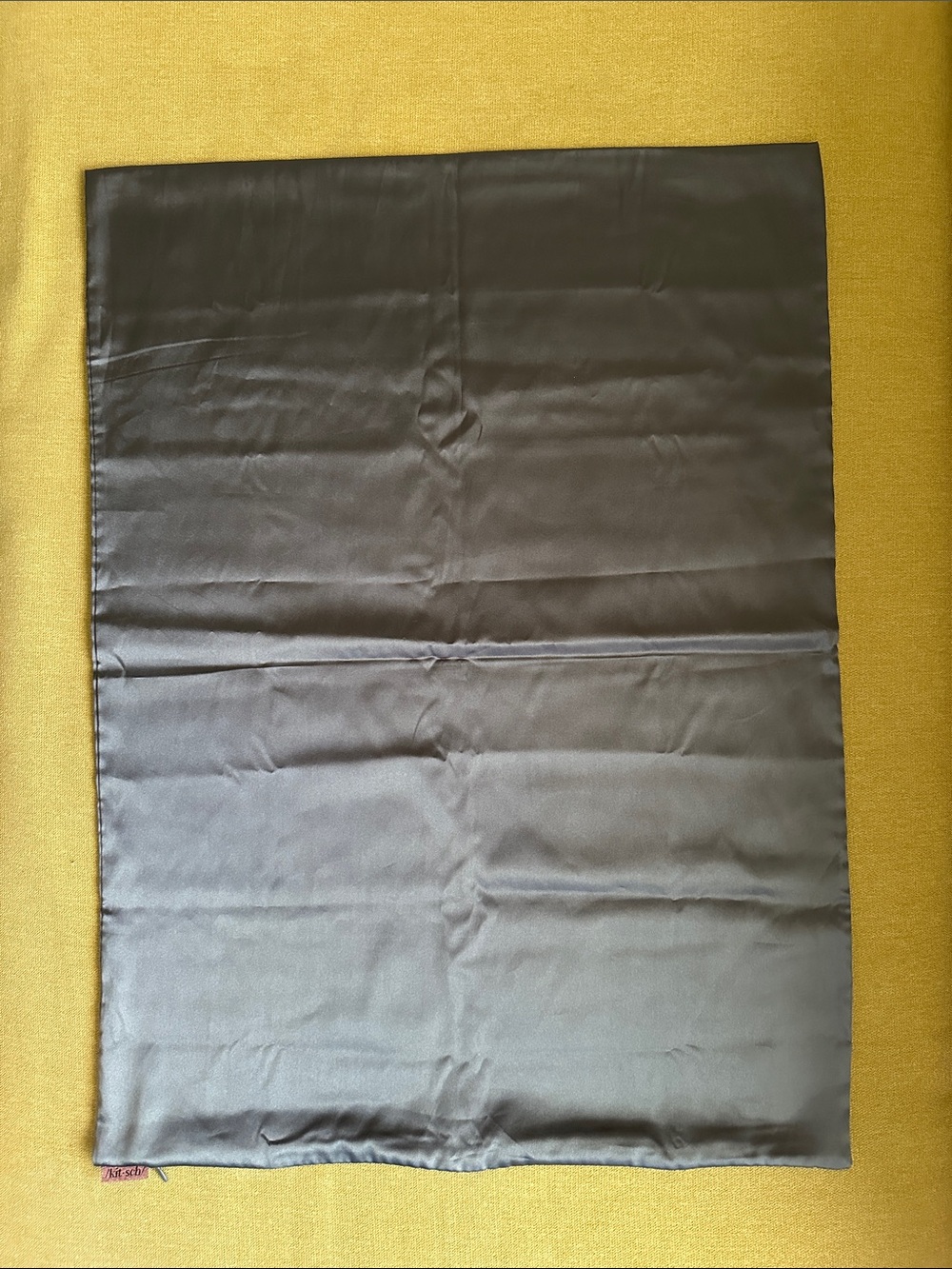 Kitsch Charcoal Gray Satin Pillowcase
